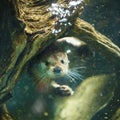 Cute otters - Eurasian otter Royalty Free Stock Photo