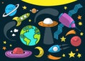 Cute outer space cartoon Royalty Free Stock Photo