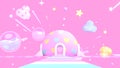 cute outer space center with heart