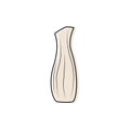 Cute outline simple vase doodle style, vector illustration