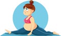 Cute Overweight Girl Doing the Splits Cartoon