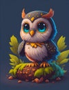 Cute owl bird, illustrations Royalty Free Stock Photo