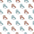 Cute Owl Bird Vector Graphic Cartoon Seamless Pattern Royalty Free Stock Photo