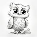 Cute Owl Cartoon Drawings For Kids In Steve Henderson Style