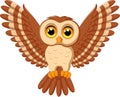 Cute owl cartoon flying Royalty Free Stock Photo