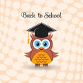 Cute owl with graduation hat Royalty Free Stock Photo