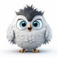 Cute Owl Hd 3d Character Illustration - Dark White Style