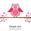 Cute owl with heart baby shower greeting card
