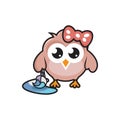 Cute owl mascot character