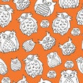 Cute owl pattern. white owls for print