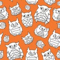 Cute owl pattern. white owls for print