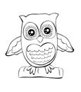 Cute owl vector doodle Royalty Free Stock Photo