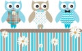 Cute Owl Vector Patterns Fence Royalty Free Stock Photo