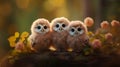 Cute Owlets With Eyes All Around - Dreamy And Innocent Owls