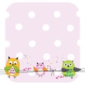 Cute Owls Family Baby Shower greeting card vector