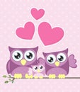 Cute owls family