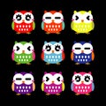 Cute owls set Royalty Free Stock Photo