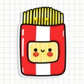 Cute Pack Spaghetti sticker character. Vector hand drawn cartoon kawaii character illustration icon. Fun Pack Spaghetti Royalty Free Stock Photo