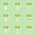 cute pak choi character cartoon mascot vegetable healthy food concept isolated vector illustration. bok choy character Royalty Free Stock Photo