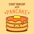 cute pancake character with funny text illustration