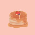 Cute Pancake Illustration With Berries