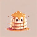Cute pancake with syrup dripping digital art