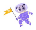 Cute Panda Astronaut Character in Space Suit Vector Illustration Royalty Free Stock Photo