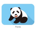 Cute panda baby, flat design, vector illustrator