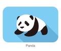 Cute panda baby, flat design, vector illustrator