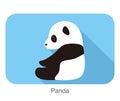 Cute panda baby, flat design, vector illustrator