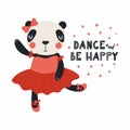 Cute panda ballerina Royalty Free Stock Photo