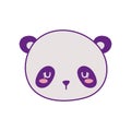 Cute panda bear face cartoon line and fill style icon vector design Royalty Free Stock Photo