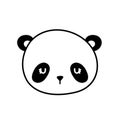 Cute panda bear face cartoon line style icon vector design Royalty Free Stock Photo