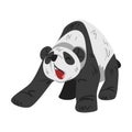 Cute Panda Bear, Funny Wild Animal with Open Mouth Cartoon Style Vector Illustration on White Background Royalty Free Stock Photo