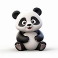 Cute Panda 3d Character Illustration With Realistic Lighting
