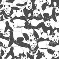 Cute Panda bear Seamless Pattern illustration for Textile Print, Poster, Cover, Children and Nursery Room, Wallpaper