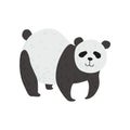 Cute Panda Bear Standing on Four Legs, Happy Lovely Animal Character Vector Illustration