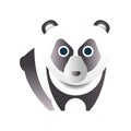 Cute panda bear, stylized geometric animal low poly design vector Illustration