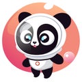 Cute panda cartoon character vector illustration isolated on white background. Generative AI Royalty Free Stock Photo