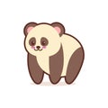 Cute panda cartoon comic character with smiling face happy emoji anime kawaii style funny animals for kids concept