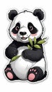 Cute panda cartoon sticker logo artwork illustration ai generated