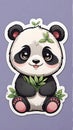 Cute panda cartoon sticker logo artwork illustration ai generated