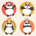 Cute Panda Character with different emotions