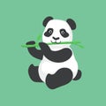 Cute Panda Character Eating Bamboo Illustration Royalty Free Stock Photo