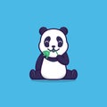 Cute panda eating bamboo leaves Royalty Free Stock Photo