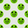 Cute panda face. Seamless background