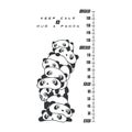 Cute panda family with Kids height ruler for wall decals, wall stickers - Vector