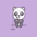 cute panda fihsing Royalty Free Stock Photo