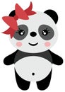 Cute panda girl with bow Royalty Free Stock Photo