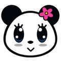 Cute Panda Girl Cartoon Vector Royalty Free Stock Photo